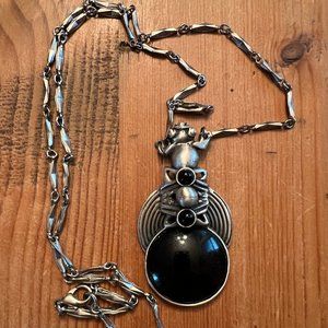 Black and silver necklace